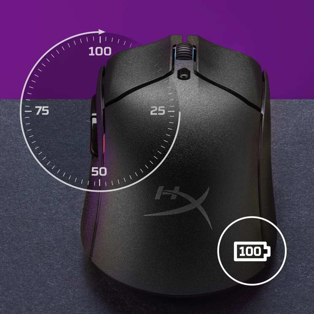 Imagen 3 de Mouse Inalámbrico HP HyperX Óptico 16000dpi 6 botones Color Negro