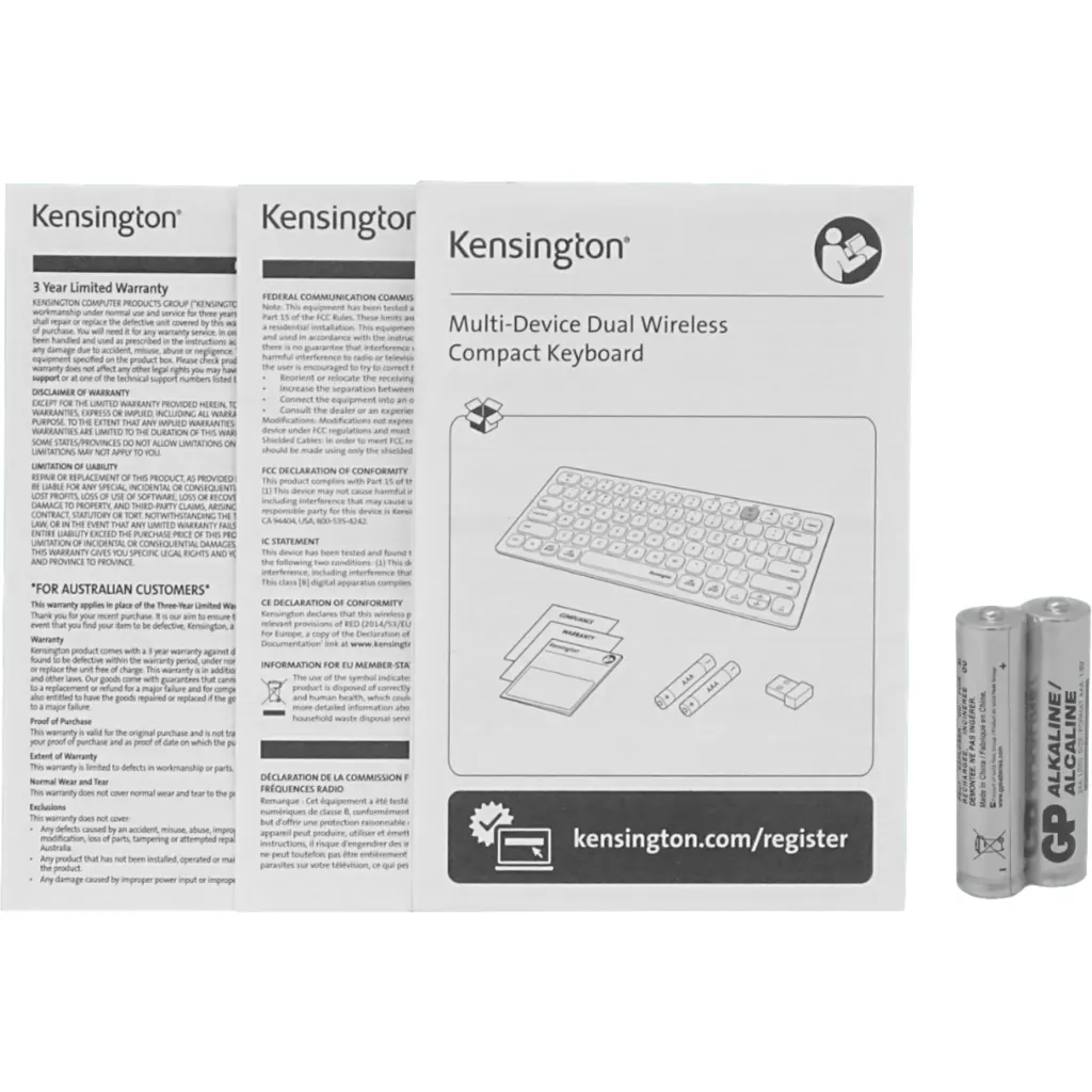 Imagen 5 de KENSINGTON Teclado Inalambrico 2,4Ghz BT v3.0/5.0 Negro USB inc/2-AAA