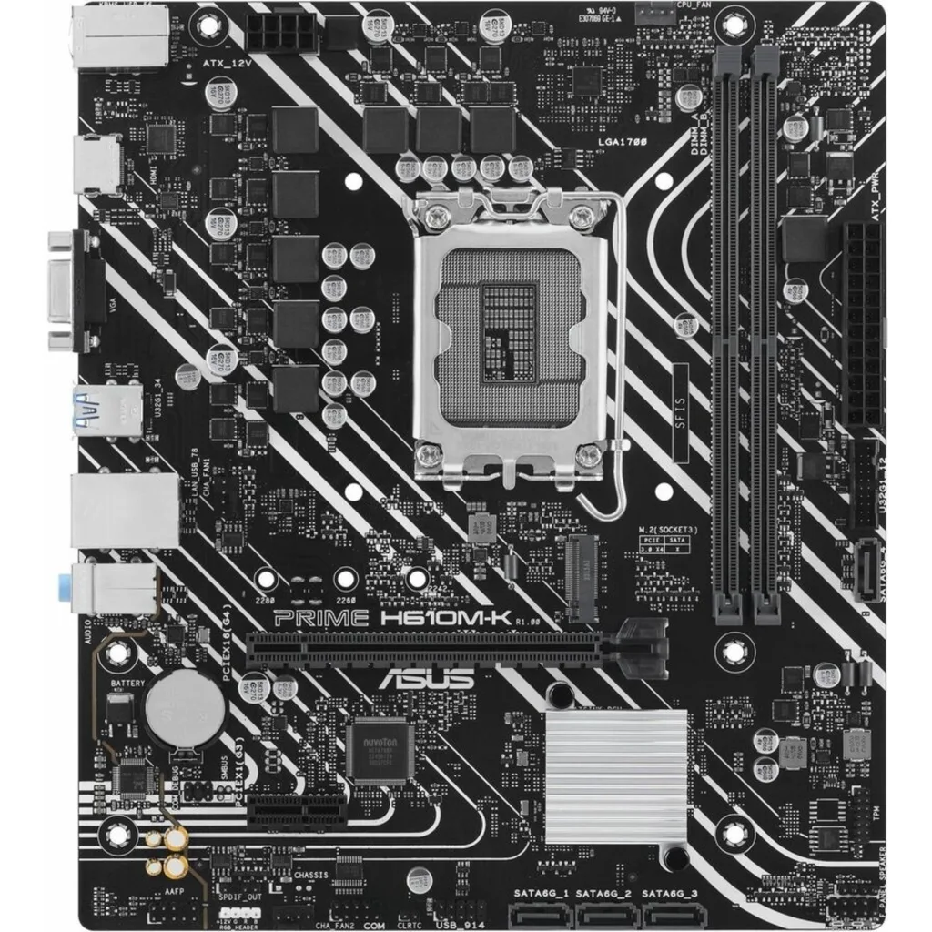Imagen 6 de Tarjeta Madre Asus PRIME H610M-K LGA1700 13°G 2*DDR5 M.2 HDMI VGA PS/2 USB3.2