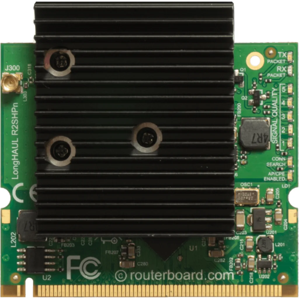 Imagen 1 de MIKROTIK 1-MMCX 32DBM 2,4GHZ B/G/N125 1.6W AR9223 MINIPCI 9-LED
