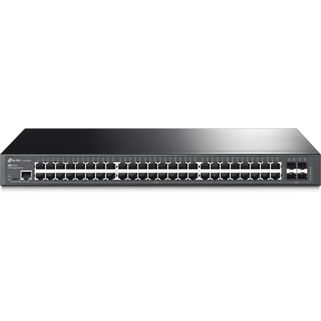 TP-Link JetStream T2600G-52TS - Conmutador - Gestionado - 48 x 10/100/1000 + 4 x Gigabit SFP - montaje en rack