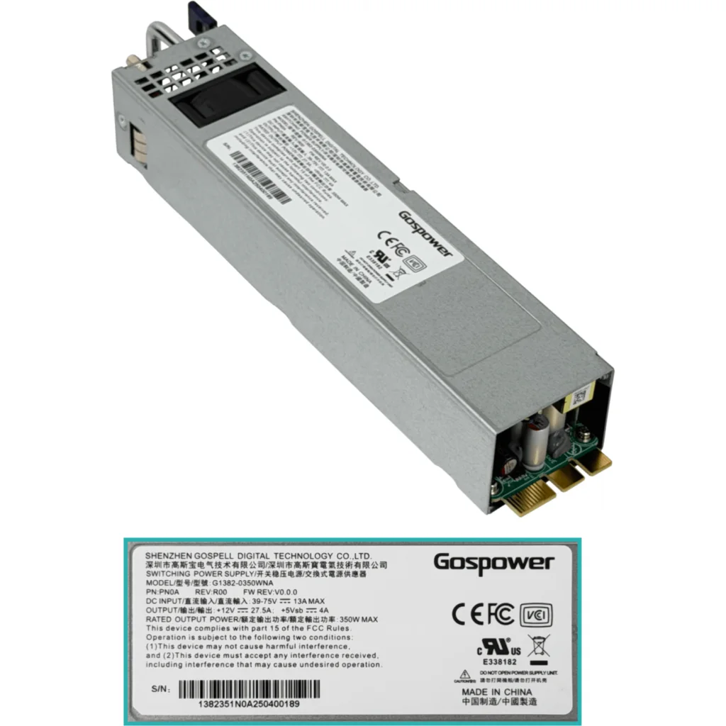 MIKROTIK in-39/-57VDC 13A out-12VDC 27,5A 48V Fuente Repuesto p/CRS804