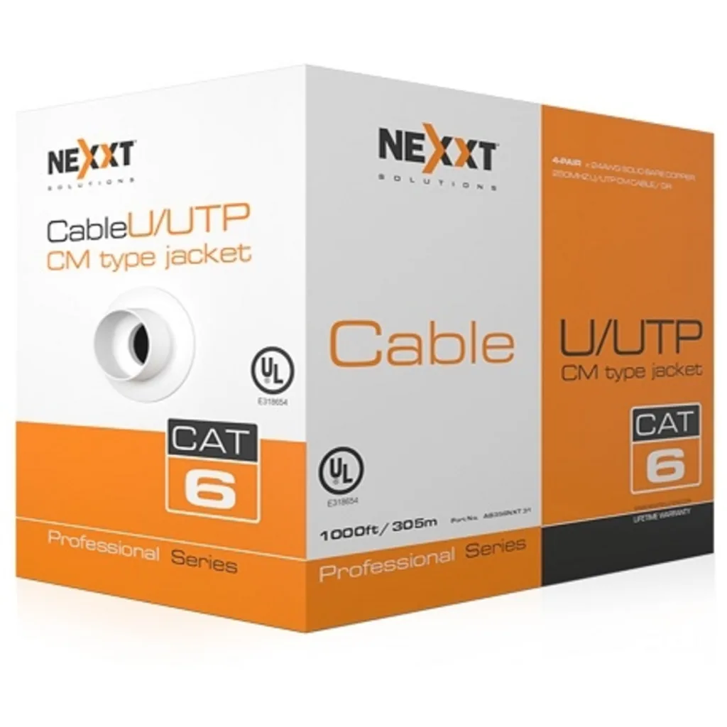 Cable de Red Nexxt CAT6 UTP 24AWG CM 305mts Color GRIS