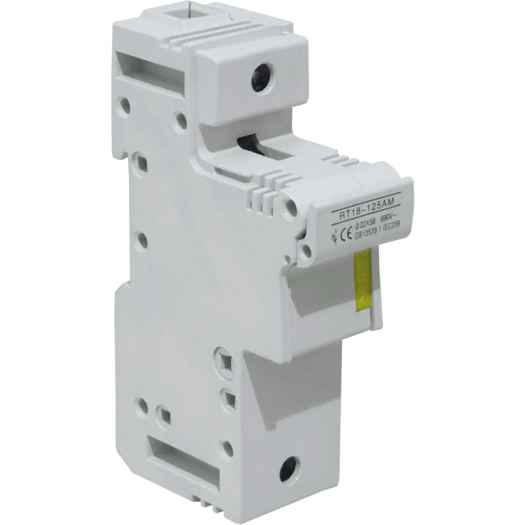 Imagen 1 de 1x125A 22x58mm 690V Base p/Fusible Cilindrico en Riel Din RT18-125AM