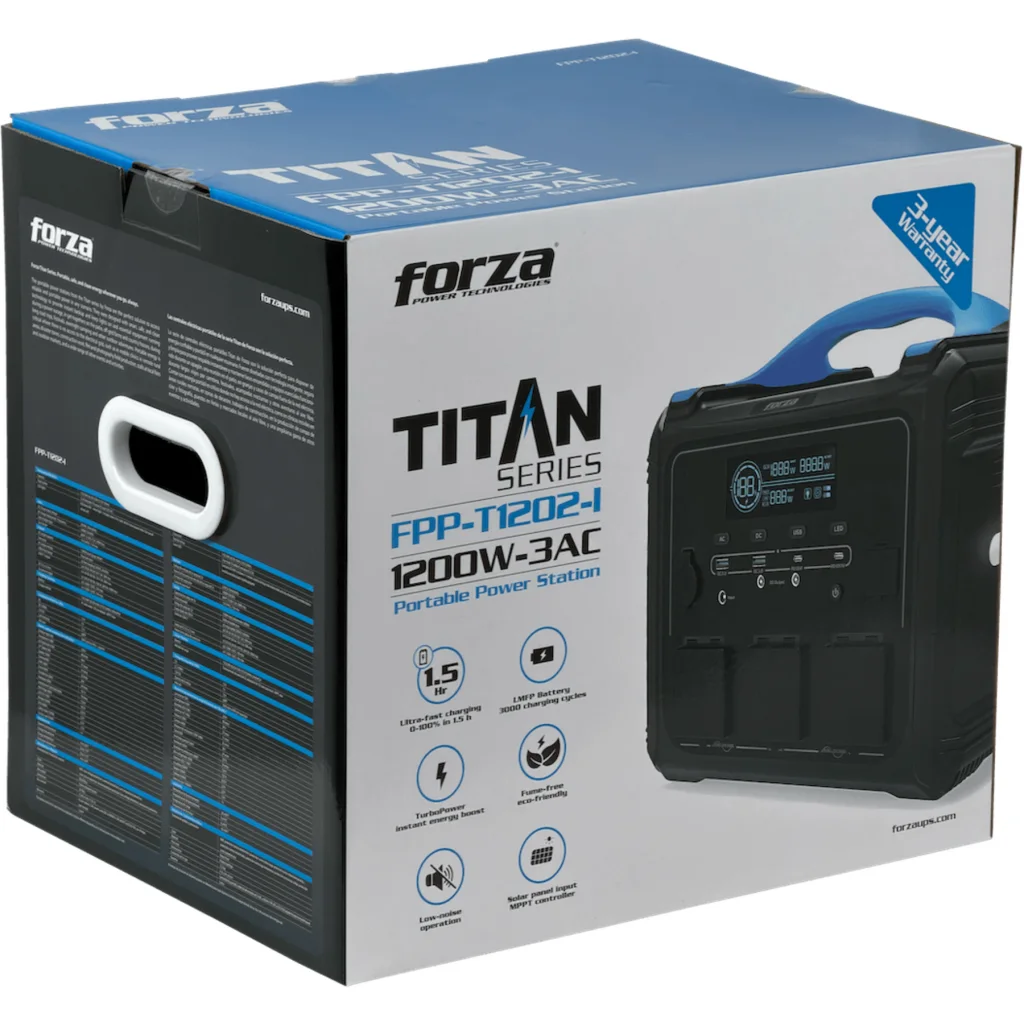 FORZA 1200W Bateria Litio-LMFP 1102Wh Portatil inversor OndaPura MPPT