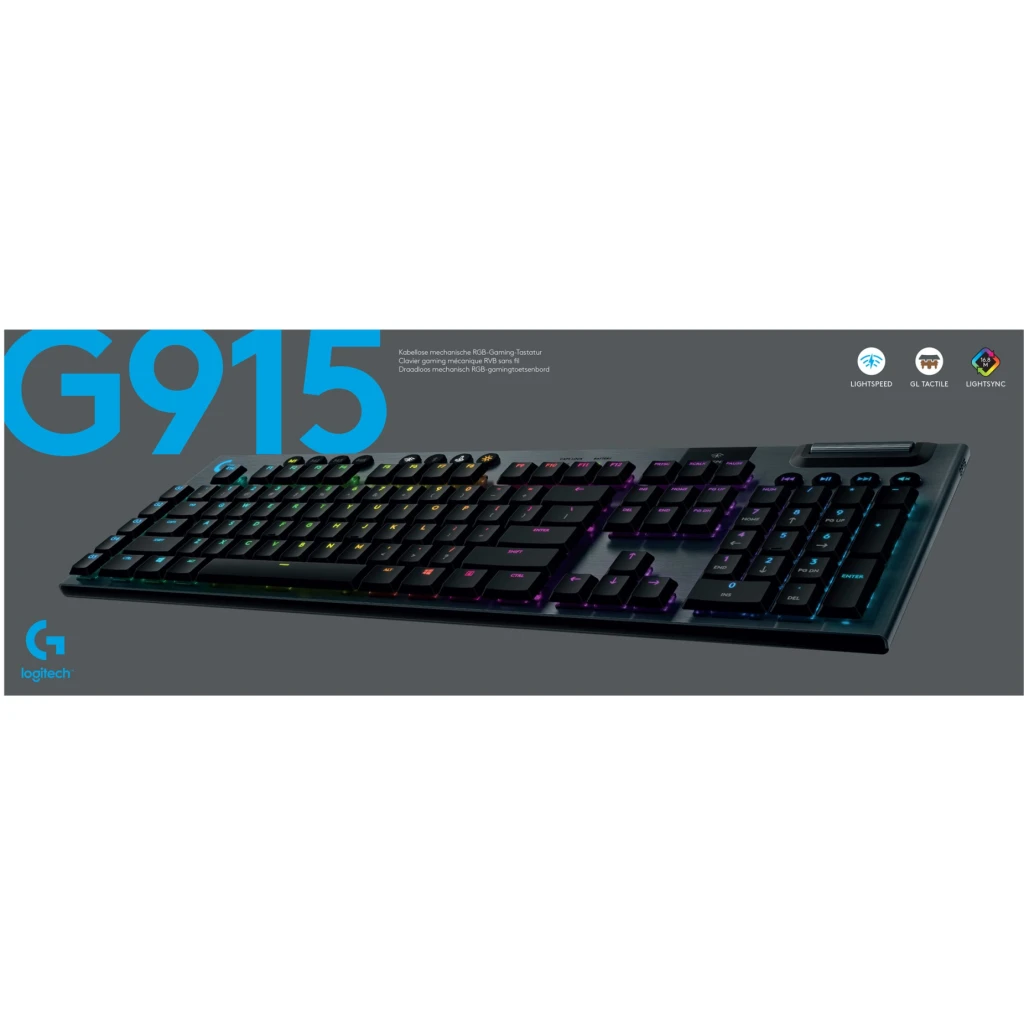 Imagen 3 de Teclado Gamer Inalámbrico Logitech G915 TKL LightSpeed RGB Switch GL Táctil Ingl