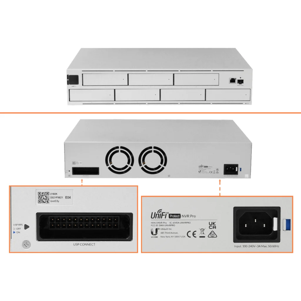 Imagen 5 de NVR Ubiquiti UNVR-PRO 7xHD-RAID 1-1000 1-SFP+10G 2U-Rack opc-redundante/USP-RPS