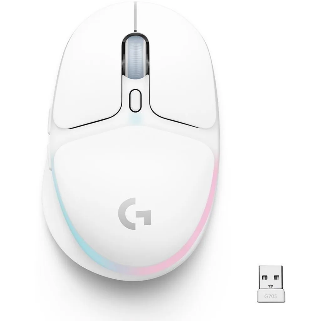 Imagen 3 de Mouse Inalámbrico Logitech G705 Gaming 8.200dpi RGB 3 Zonas Color Blanco
