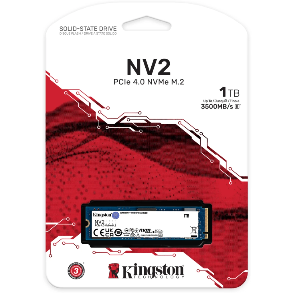Imagen 3 de Unidad SSD Kingston NV2 1TB M.2 22*80 PCIe4 x4 NVMe Lec 3500MB/s Esc 2100MB/s (Reacondicionado)