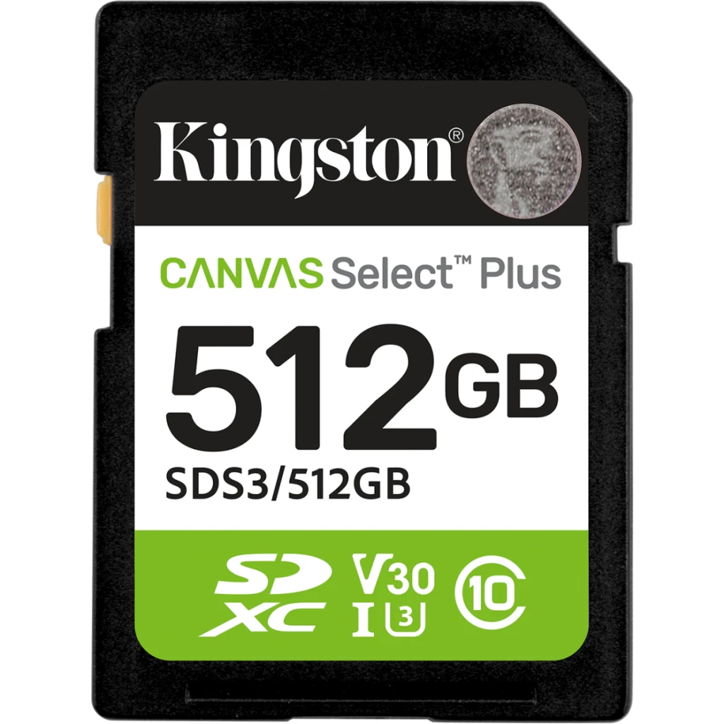 Memoria SDXC 512GB Kingston Canvas Select Plus Gen3 Cat10 UHS-I Lec 150MB/s