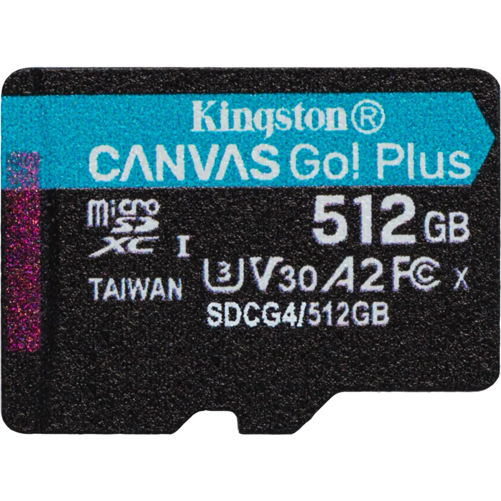 Imagen 1 de Memoria MicroSDXC 512GB Kingston Canvas Go Plus Cat10 UHS-I U3 V30 A2 Lec200MB/s