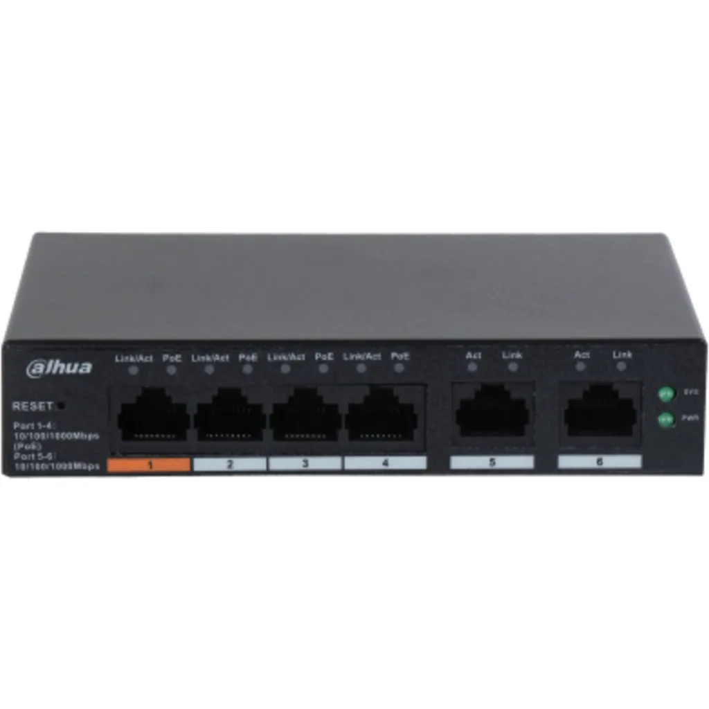 Imagen 1 de DH-CS4006-4GT-60. Switch Cloud Dahua 6 puertas Gigabit 4xPoe 2 Uplink