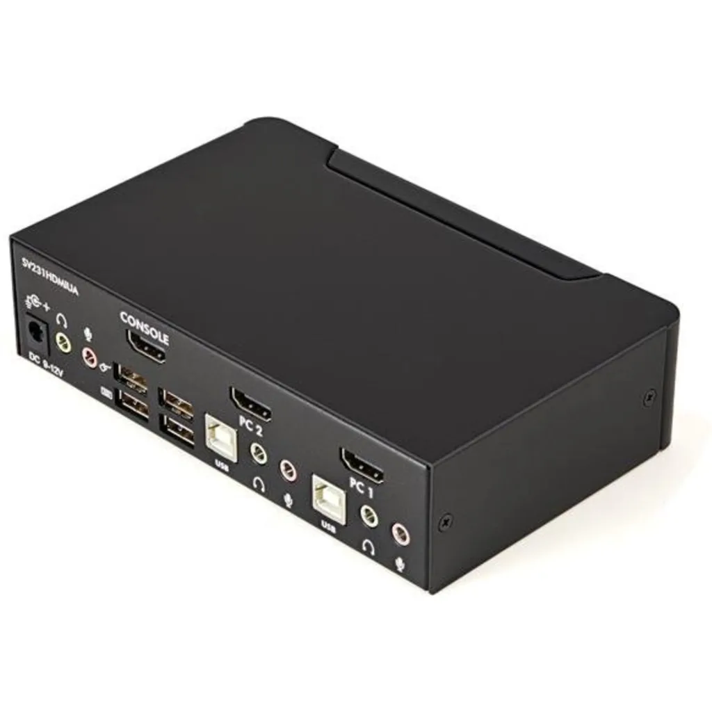 Imagen 1 de Conmutador Switch KVM 2 Port HDMI con Hub Conversor USB2.0 Audio 