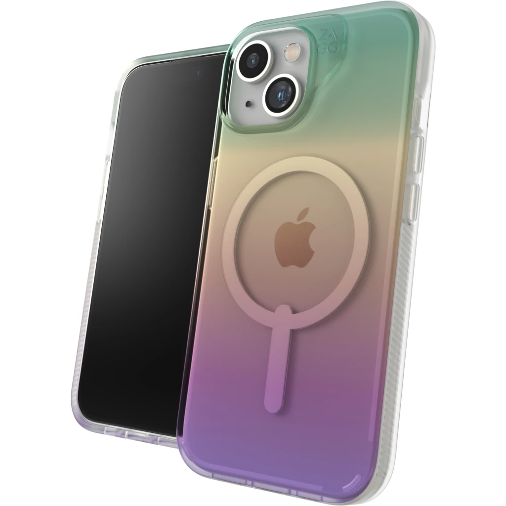 Funda dura Milan Snap con Magsafe para iPhone 15 Gear4 Transparente Iridescent