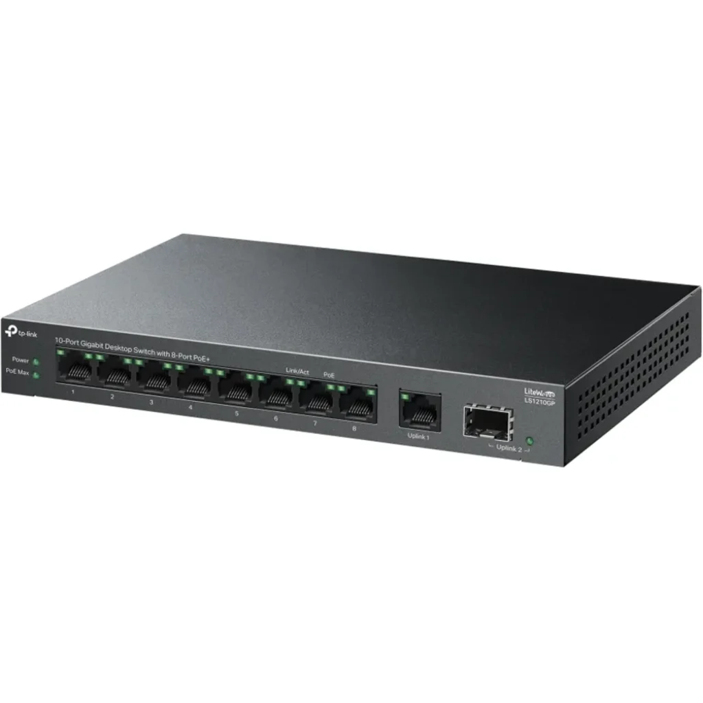 Imagen 2 de LS1210GP. Switch Gigabit de sobremesa de 10 puertos con 8 puertos PoE+ 1 SPFP