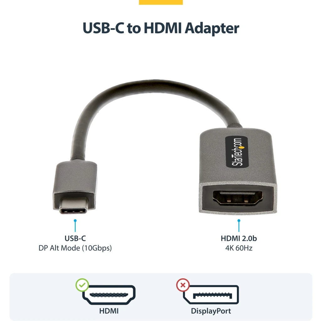 Imagen 1 de Adaptador USB-C Macho a HDMI v2.0 Hembra 4K 60Hz HDR10 - StarTech