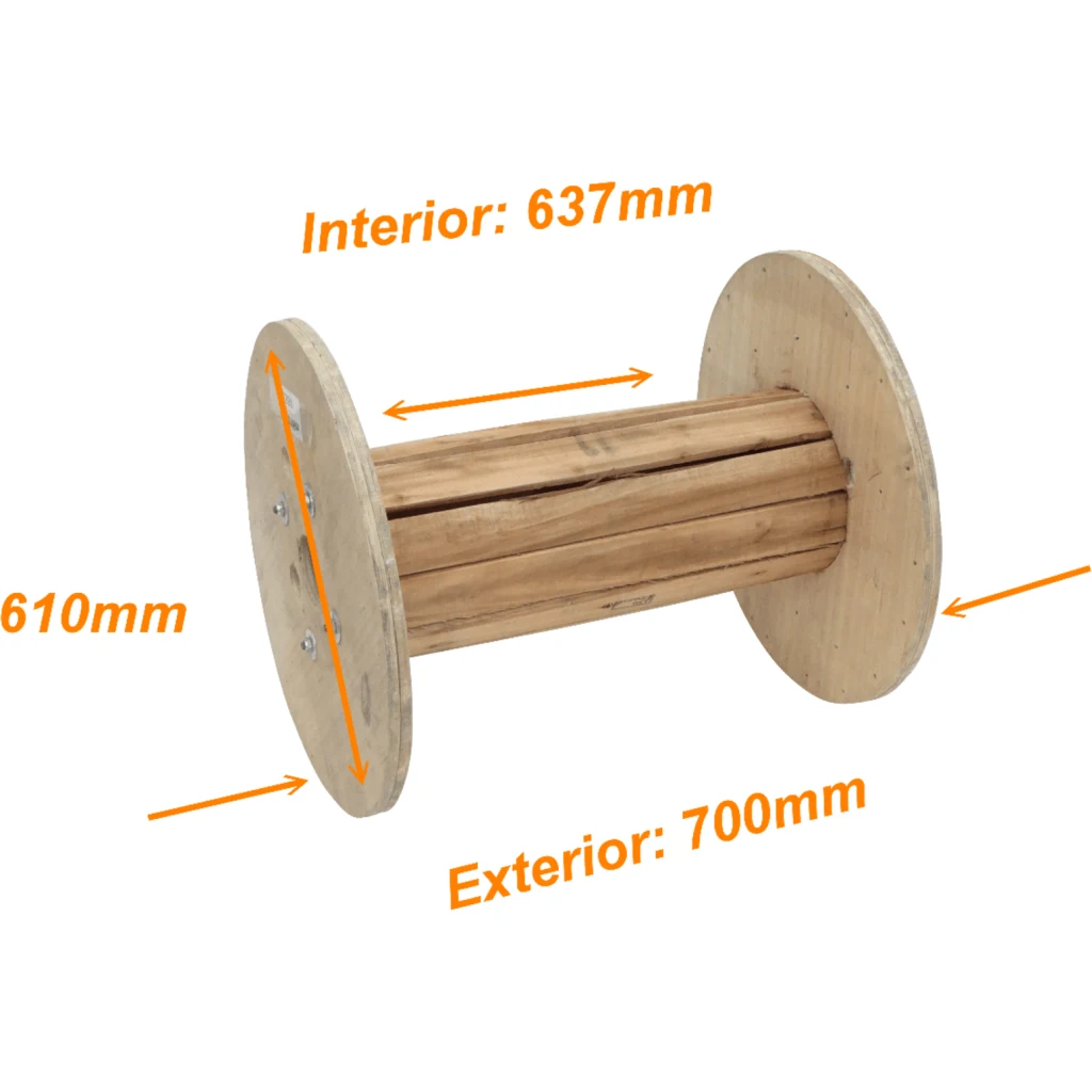 Imagen 1 de Diametro-60cm Ancho-70cm Carrete Vacio Madera p/Cable de Fibra Optica