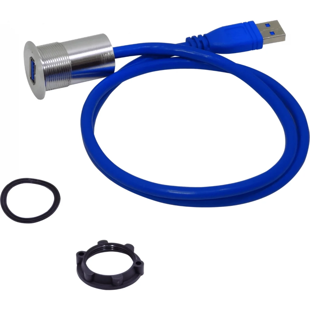 Imagen 2 de Panel-Diametro-M22mm Cabeza-28mm USB-AH USB3.0 Cable 60cm A-M Alt-34mm
