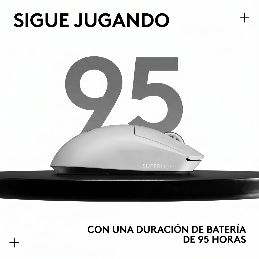 Imagen 2 de Mouse Gamer Logitech Pro 2 LIGHTSPEED Inalámbrico Sensor HERO 2 Blanco