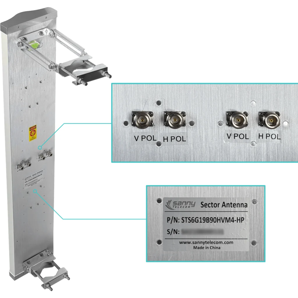 Imagen 3 de SANNY 6GHZ 19dBi 90-Grados 2-N-Hembra Antena Sectorial 4900-6500MHz