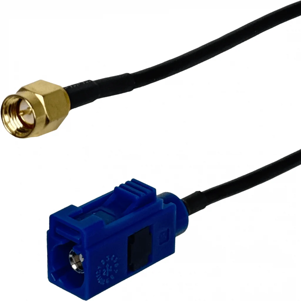 Imagen 1 de Cable 12cm FAKRA-Hembra SMA-Macho Automotriz RG316