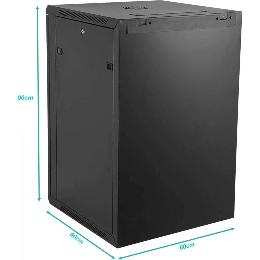 Imagen 1 de Gabinete Pared Linkmade 18U 60cm de Fondo inc-2U-M6 Rack Color Negro