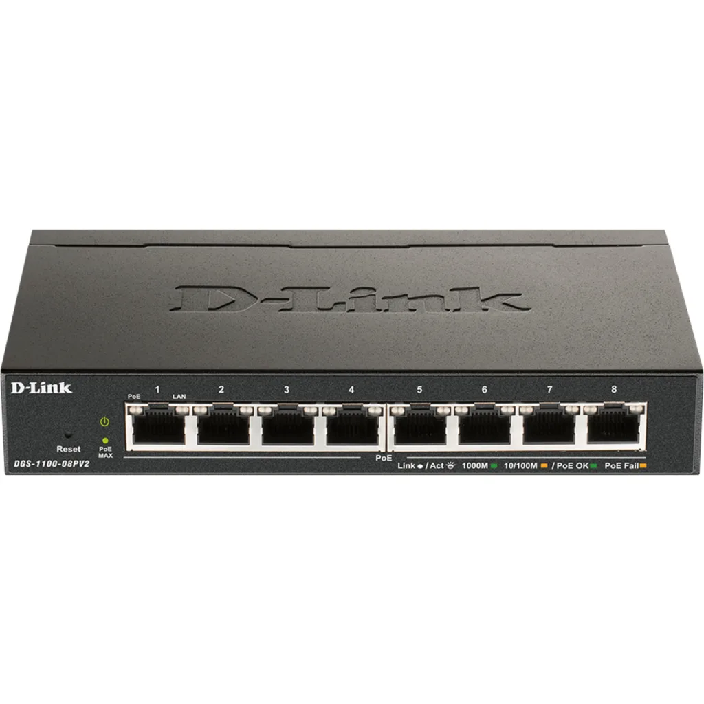 DGS-1100-08PV2 8-ports Gigabit PoE Support Easy Sm