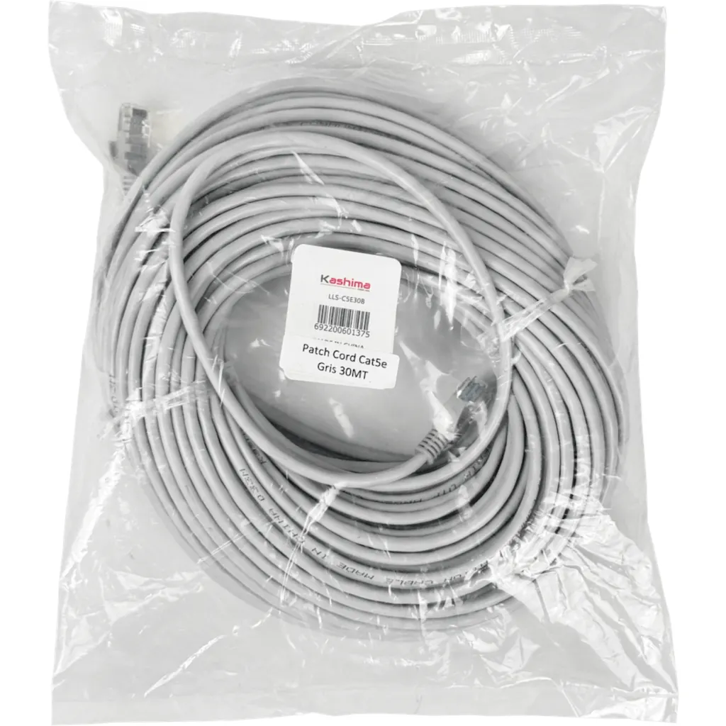 30mt Gris PatchCord 1-unid CAT5E UTP CCA-Aleacion RJ45 Inyectado
