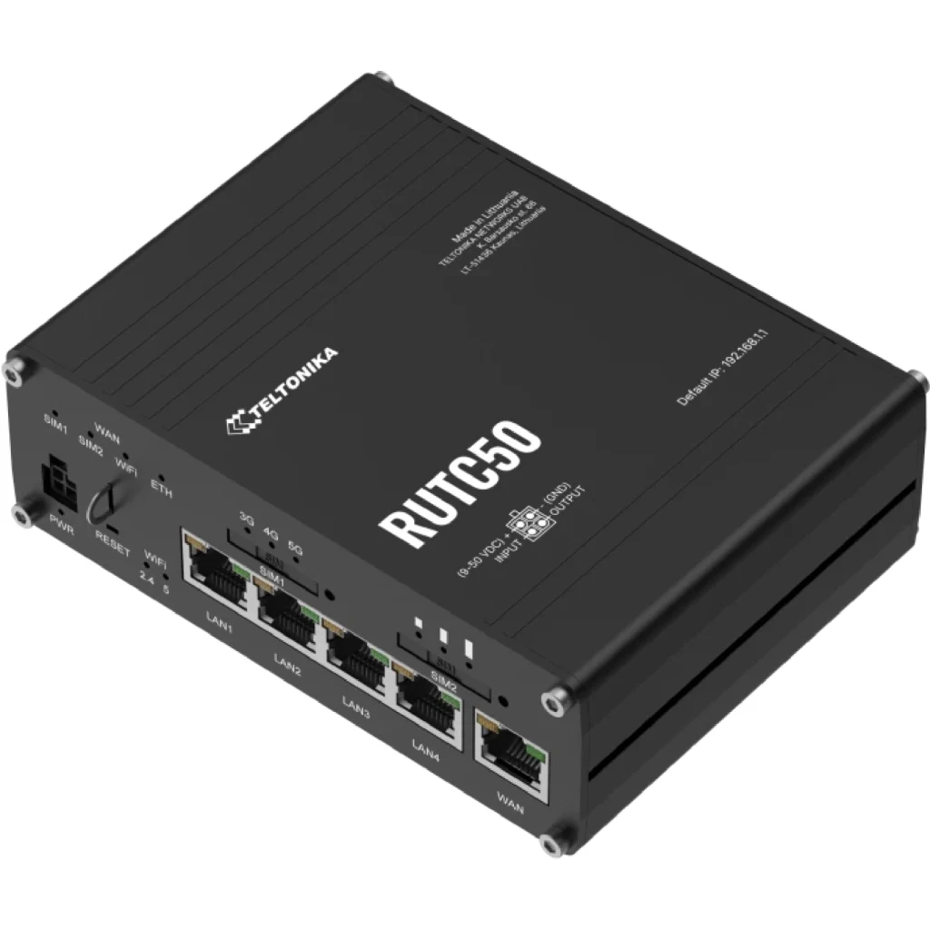 Imagen 1 de Router Teltonika RUTC50 WIFI 6 Doble Banda MIMO Doble SIM 1*WAN 4*LAN IP30