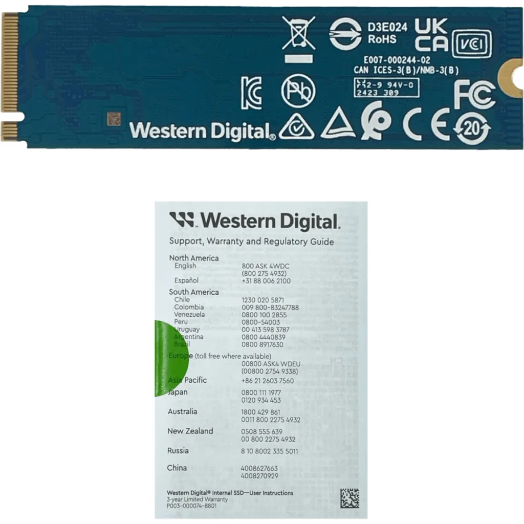 Imagen 2 de WESTERNDIGITAL 250GB NVMe M.2 2400-900mb/s M.2 SSD Solido WDS250G2G0C