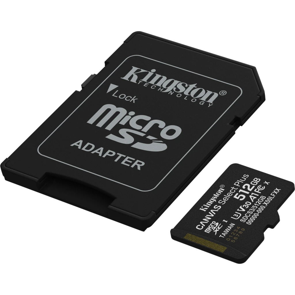 Imagen 1 de Memoria microSDXC 512GB Kingston Canvas Select Plus Clase 10 A1 Lec150MB/s