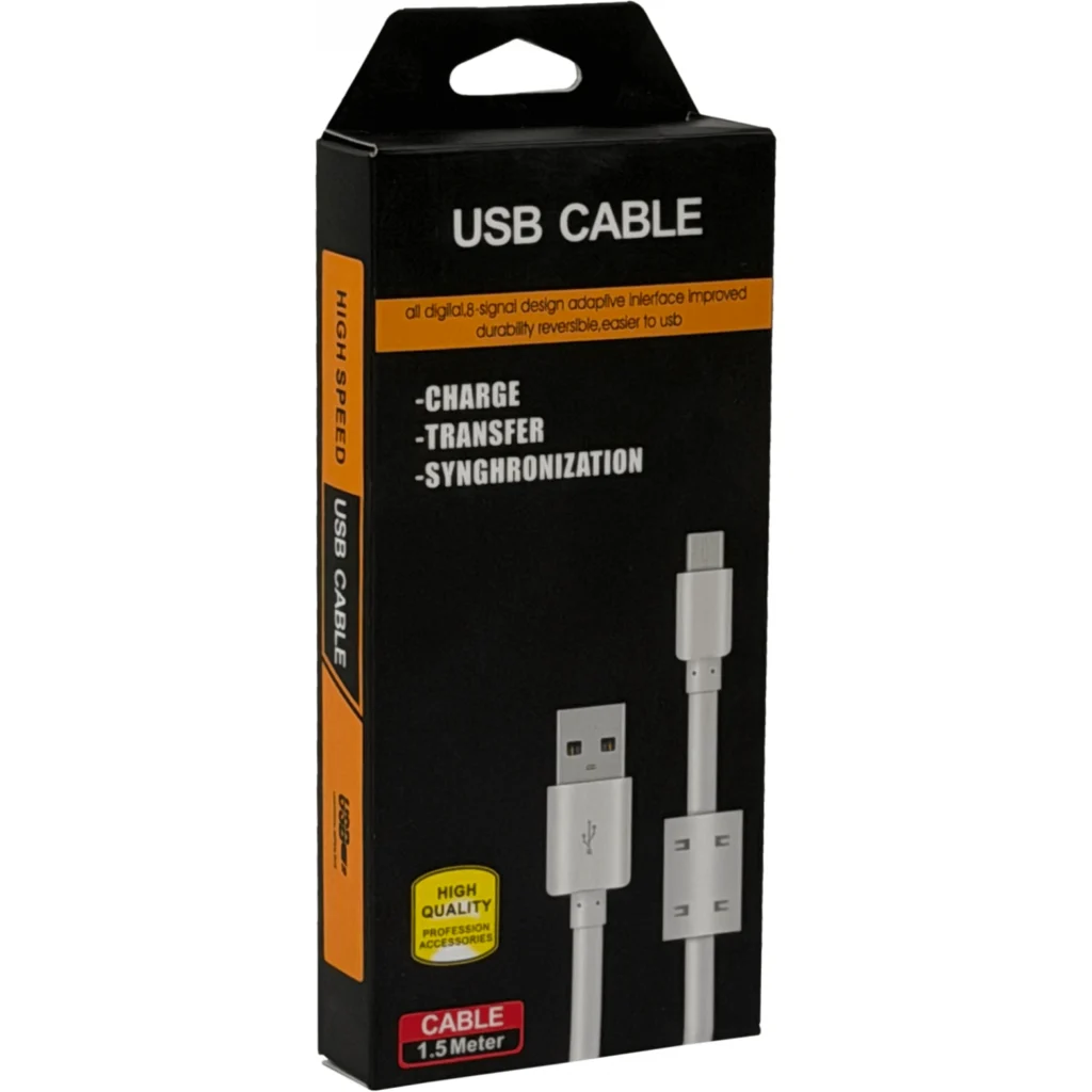 Imagen 1 de Cable USB Celulares 1,5mt A-Macho MicroB-Macho A/MicroB 150cm