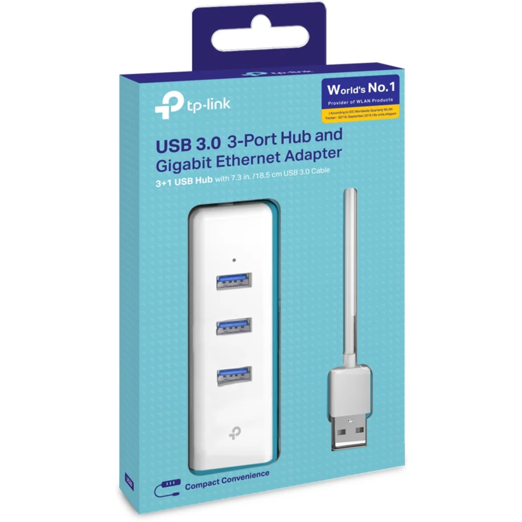 Imagen 3 de Adaptador TP-Link UE330 USB 3.0 a Ethernet 10/100/1000 3 Ptos USB-A 3.0 1 Eth.