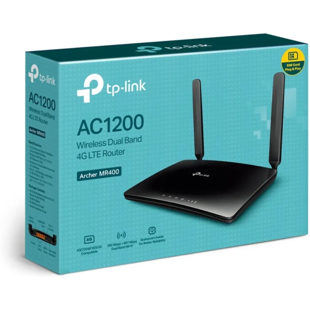 Imagen 3 de ARCHER MR400 ROUTER TPLINK AC1200 WIRELESS DUAL BAND 4G LTE