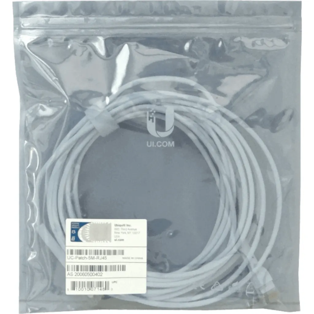 Imagen 2 de UBIQUITI Blanco 5mt Cable Cat6 RJ45 500cm U-Cable-Patch-5M-RJ45