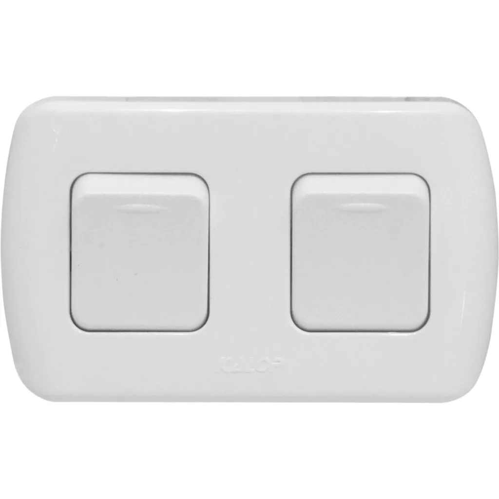 Imagen 2 de KALOP 9/15 Boton Switch Doble Sobrepuesto Blanco Tekna IP20 KS39651