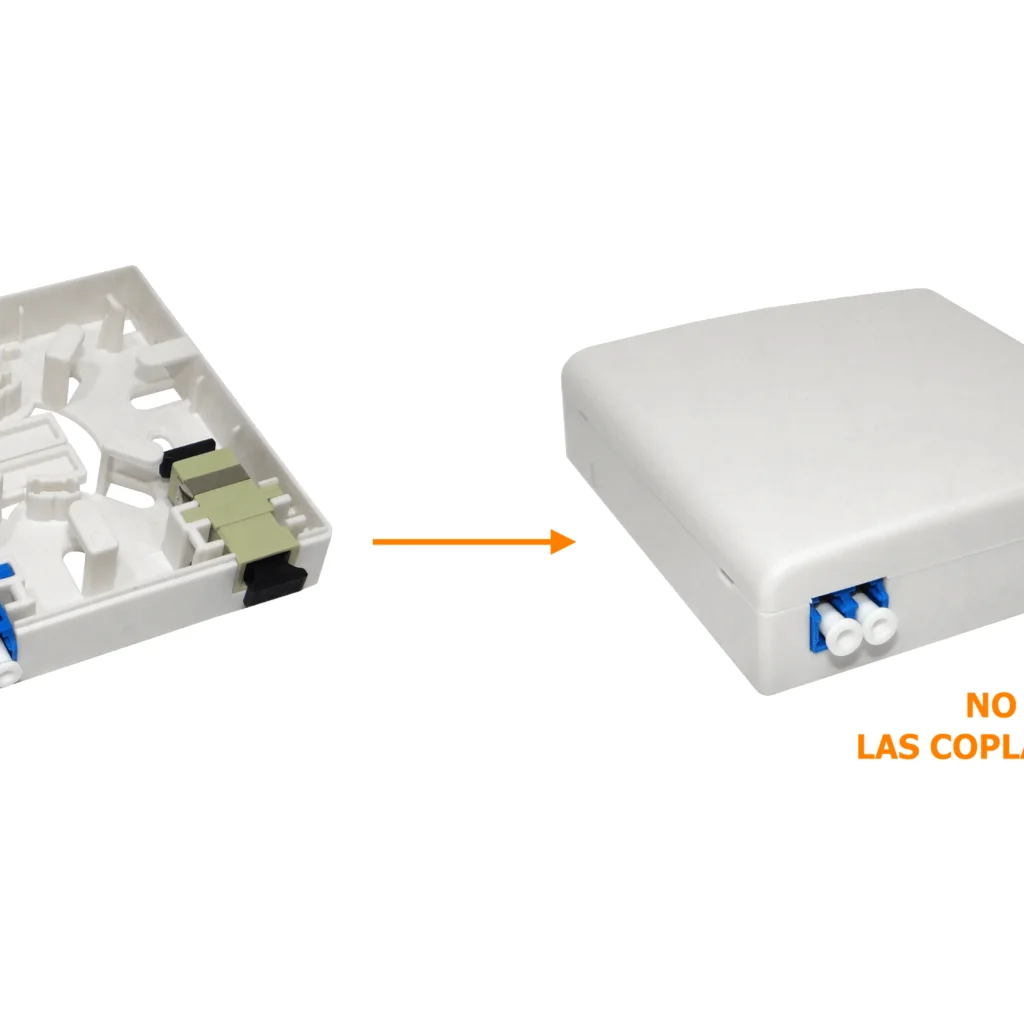 2-Manguito 2-CL-Recta IP20 Caja Blanca Terminacion Fibra NAP