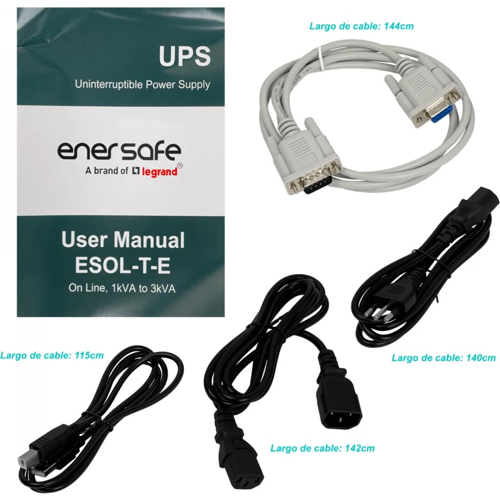 Imagen 5 de ENERSAFE 108WH 2x9AH 1KVA 900W 0/4ms UPS Torre Online DB9H USB SNMP