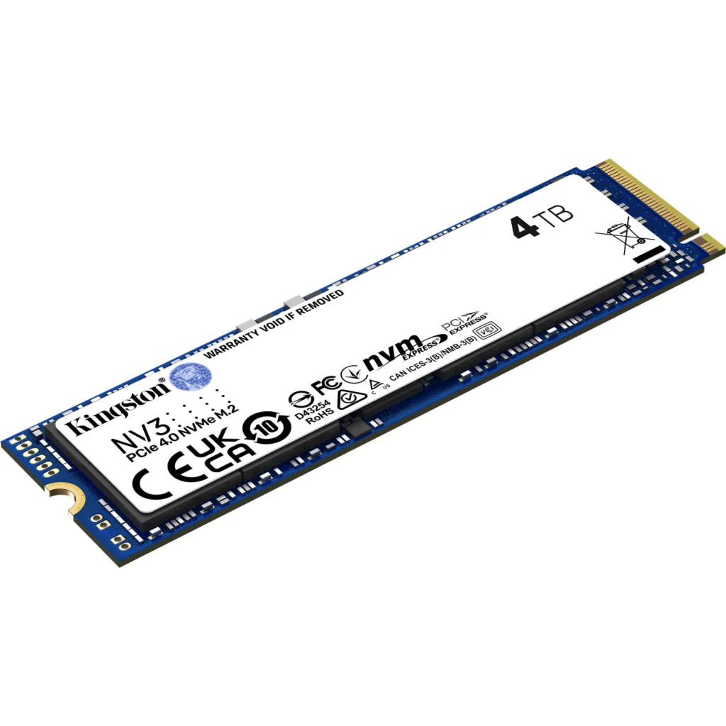 Unidad SSD Kingston NV3 4TB M.2 22*80 PCIe4.0x4 Lec6000MB/s Esc5000MB/s
