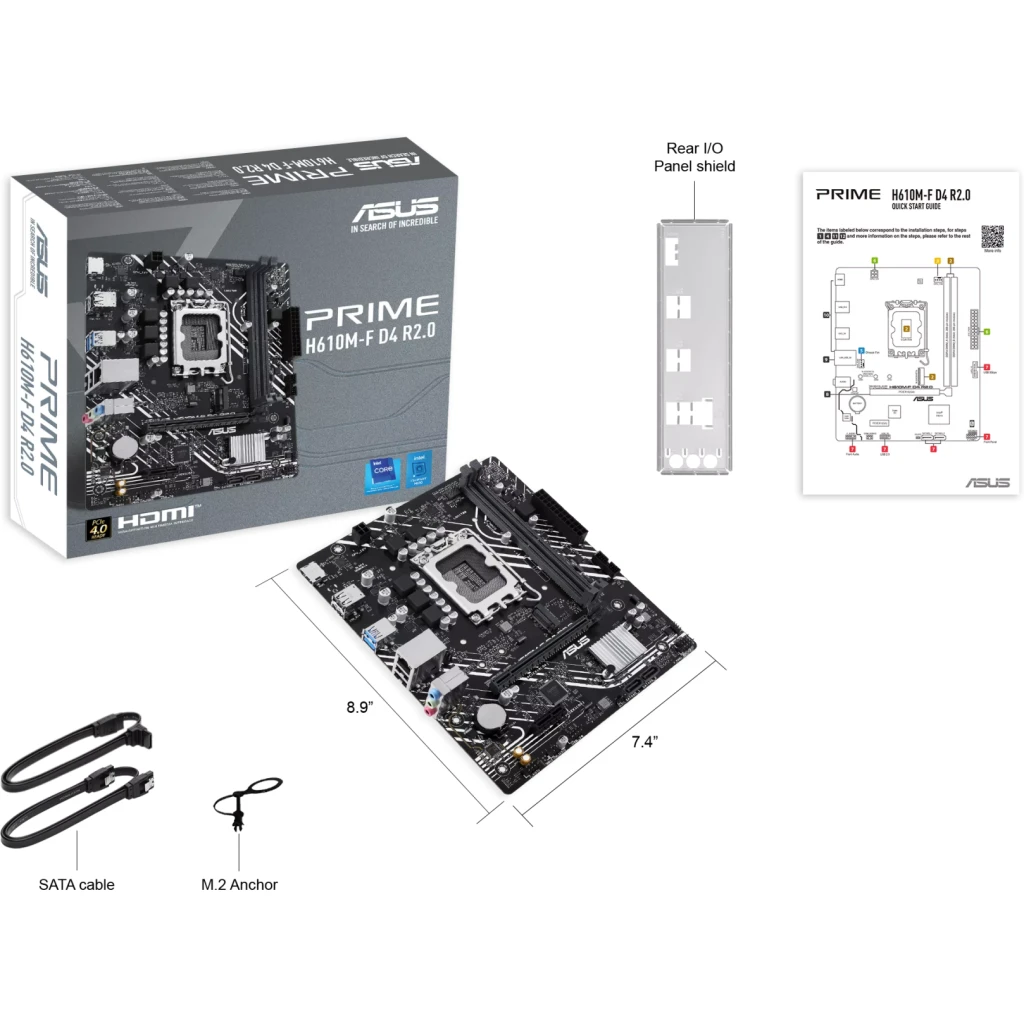 Imagen 7 de Tarjeta Madre Asus Prime H610M-F D4 R2.0 LGA1700 2*DIMM DDR4 HDMI 1Gb LAN mATX
