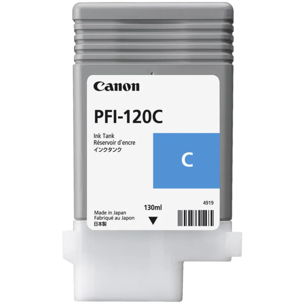 Cartridge Canon PFI-120 Cyan, Comp. Ink Tank TM-200 TM-205 TM-300 TM-301, 130ml