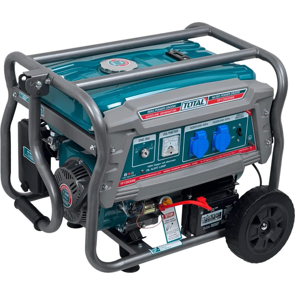 Imagen 5 de TOTAL 3500W Generador electrico a gasolina 15L-Tanque 220VAC TP135006E