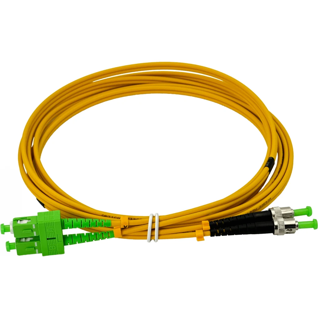 Imagen 2 de 3mt SC/APC-ST/APC MonoModo SM Duplex Jumper Cable Fibra 9/125um 3mm