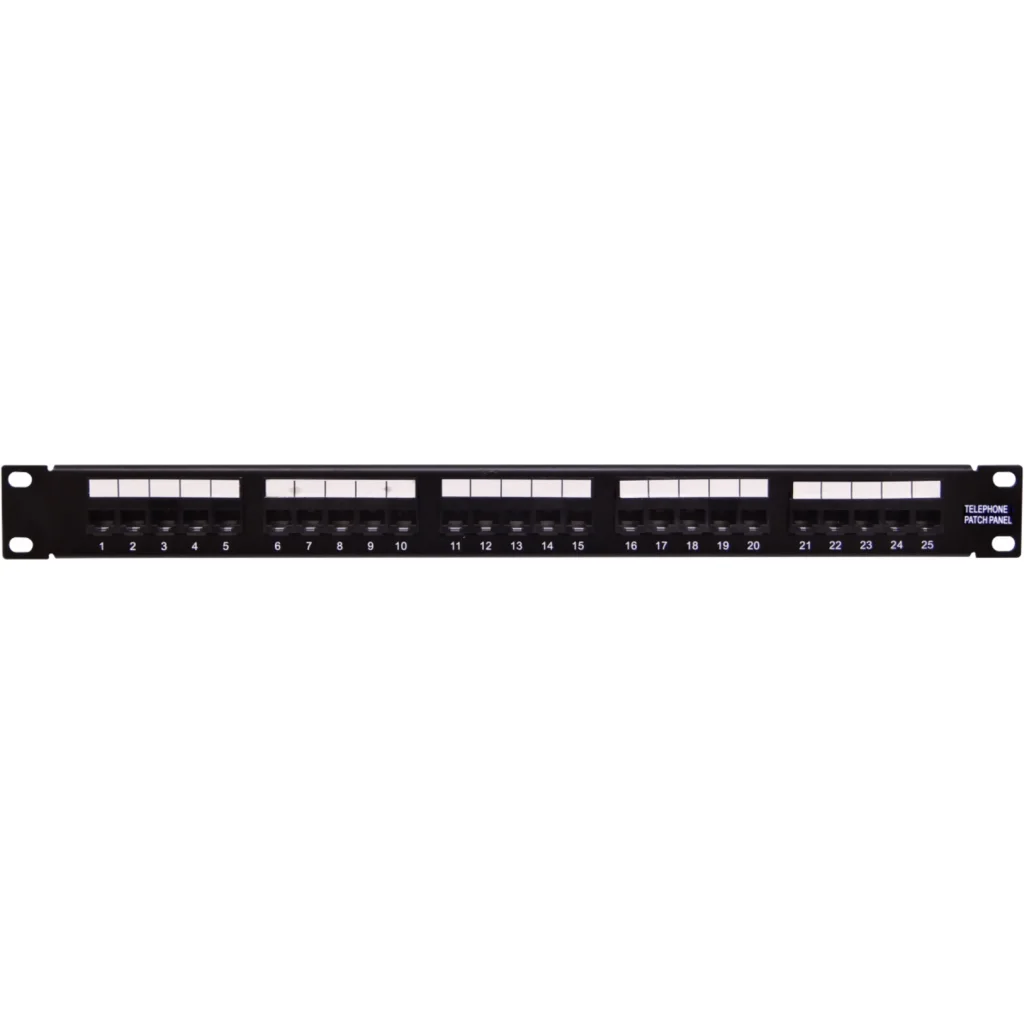 CAT3 25-RJ11 6P4C Patch Panel 1U Telefonia
