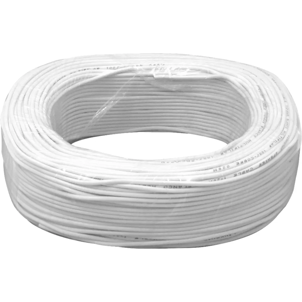 Blanco 1x26awg Cobre 0,13mm2 100mt Cable Conductor Aislado 7x0,15mm