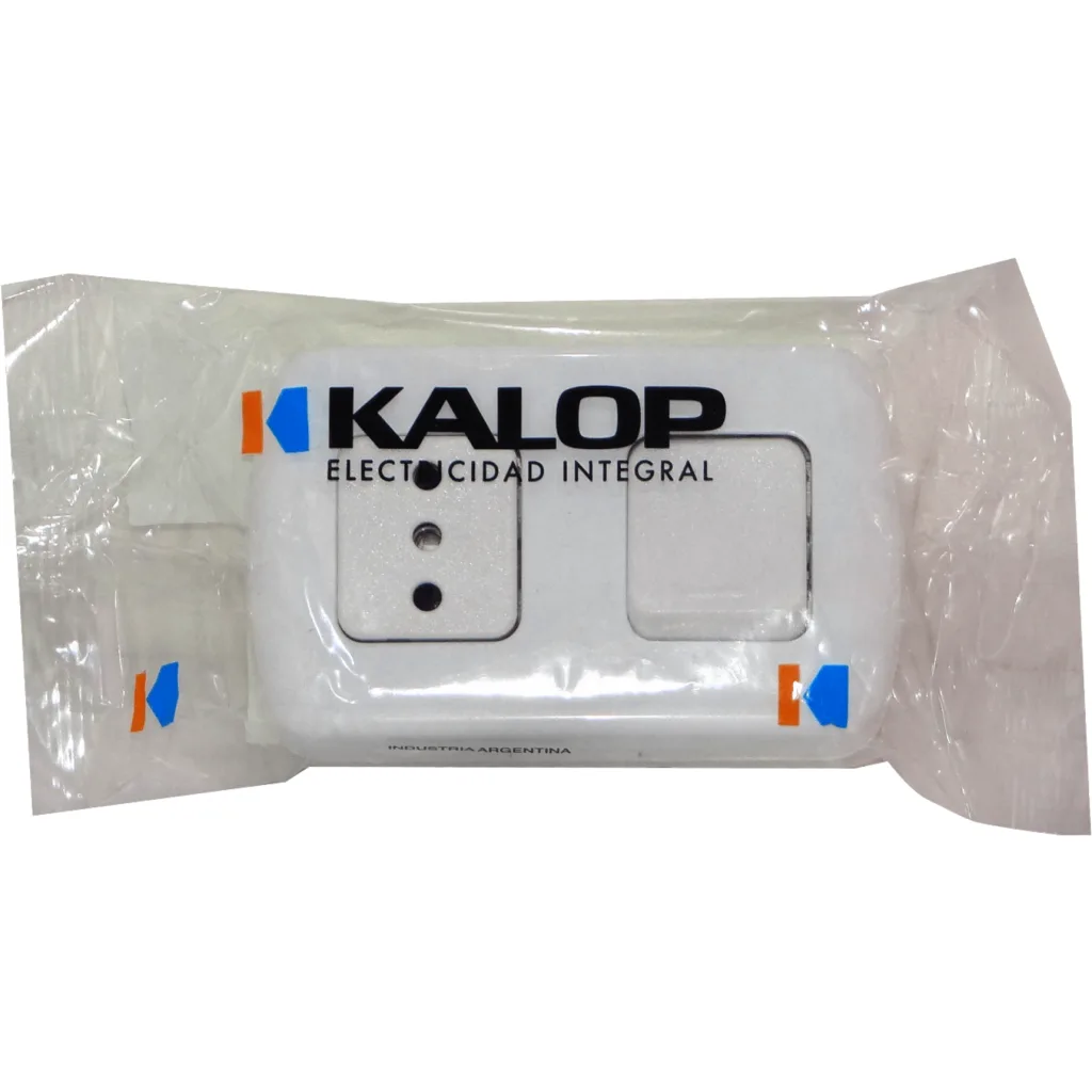 Imagen 2 de KALOP Interruptor Enchufe Sobrepuesto Blanco con-Tierra Tekna KS39674