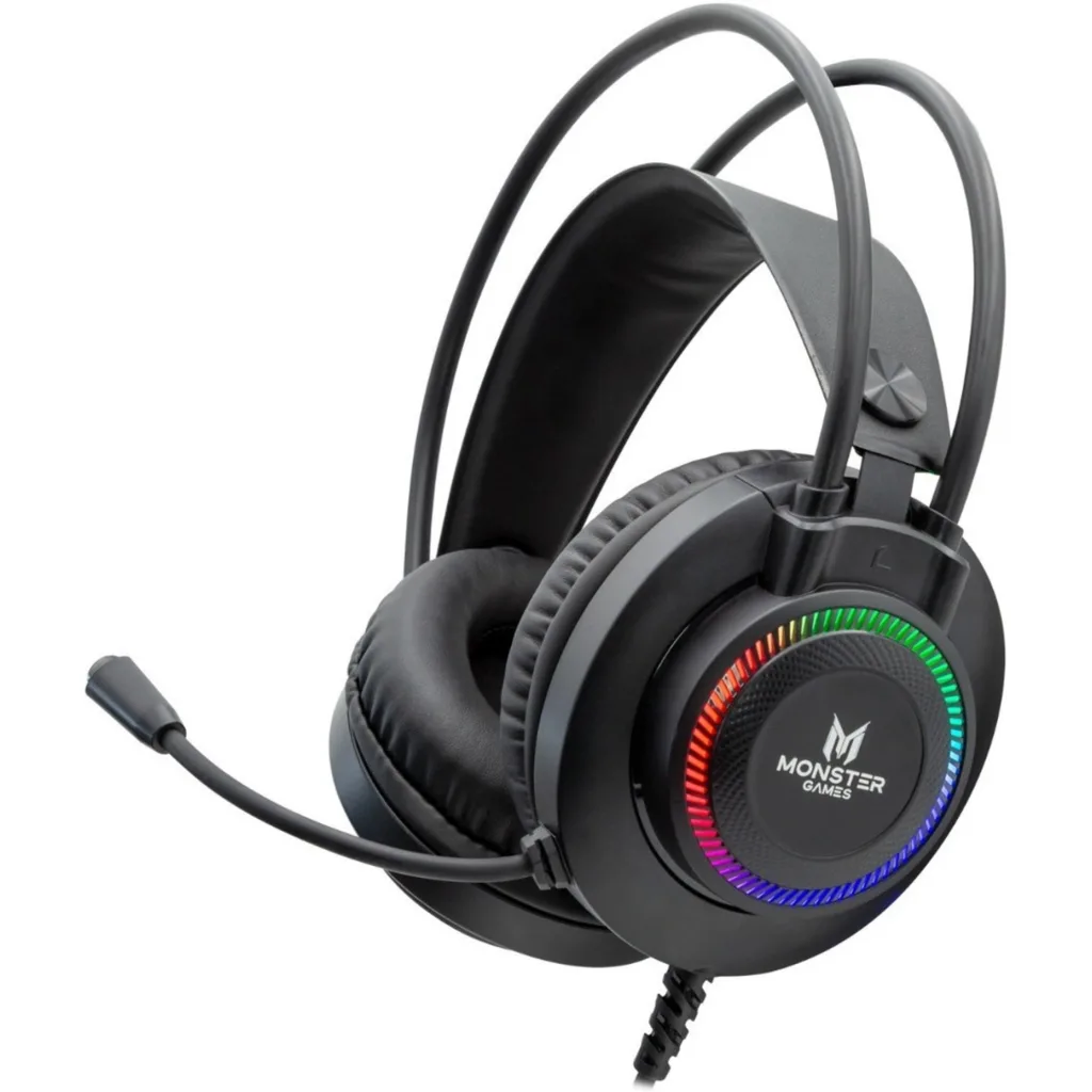 Imagen 1 de Audífonos Alámbricos Monster AU624 THROB, OverEar RGB c/Mic Jack USB Adap
