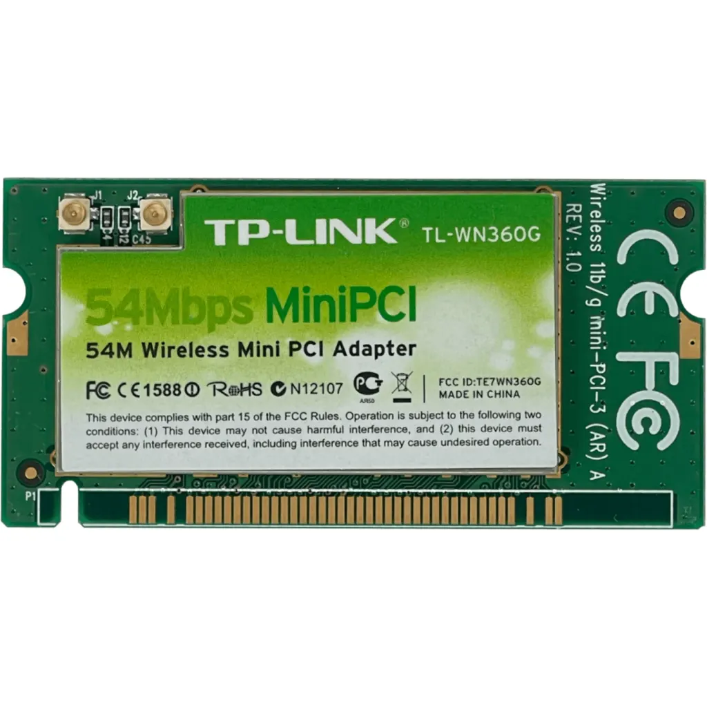 Imagen 3 de TP-LINK MiniPCI 2,4GHz 2-U.FL 20dBm 100mW 11/54mbps