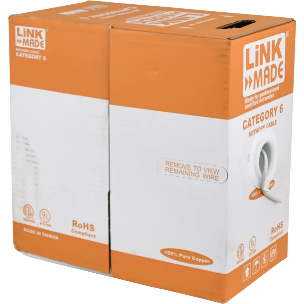 Imagen 2 de Cable de Red Linkmade Gris CAT6 UTP 305MT UNIFILAR Cobre