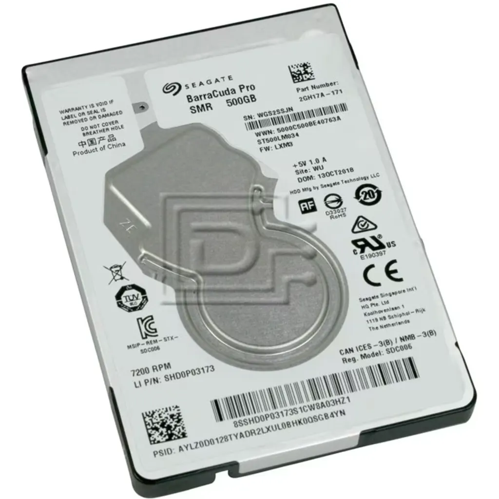 Disco Duro Seagate Barracuda 500GB 2.5" 7mm 7200 RPM SATA III 6GB/s 128 MB (Reacondicionado)